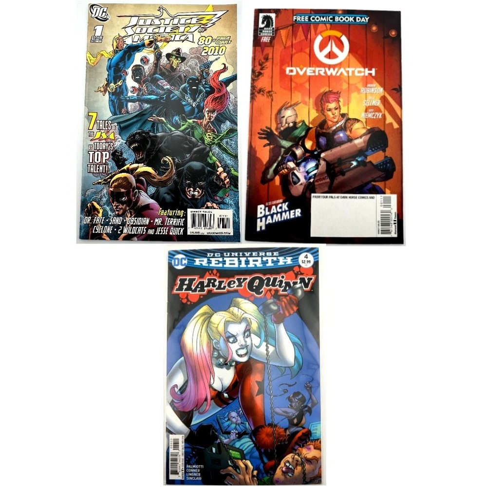Justice Society America #1 + Harley Quinn #4 + Overwatch Lot DC/Dark Horse